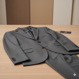 A suit on a table.